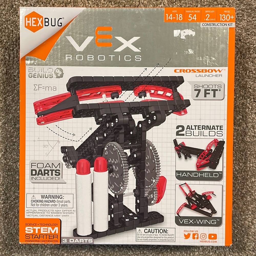 NEW HEXBUG VEX Robotics Crossbow with Foam Darts Shoots 7 Ft